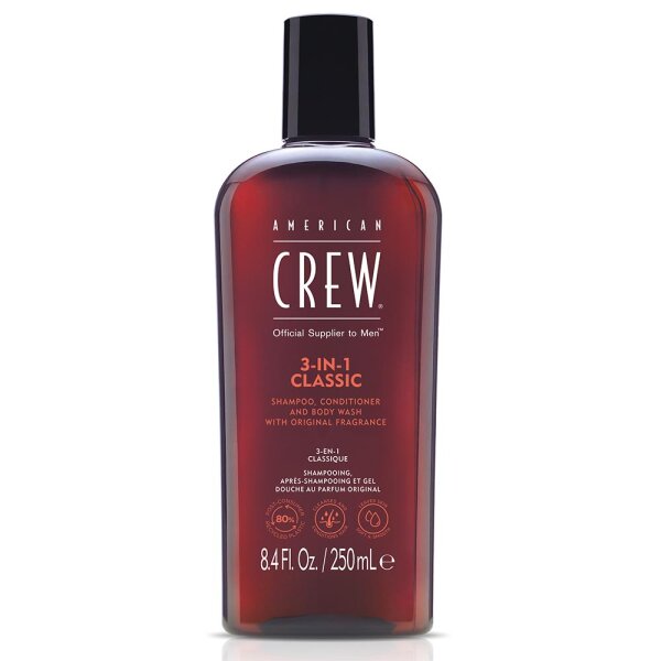 American Crew Classic 3-in-1 Shampoo, Conditioner & Body Wash, 250ml