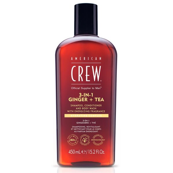American Crew 3-in-1 Ginger & Tea Shampoo, Conditioner & Body Wash, 450ml