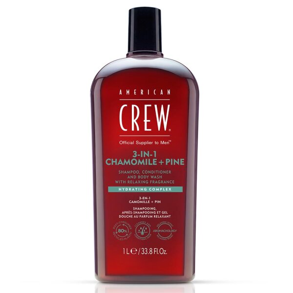 American Crew 3-in-1 Chamomile & Pine Shampoo, Conditioner & Body Wash, 1000ml