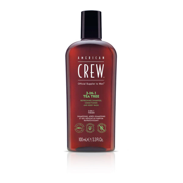 American Crew 3-in-1 Tea Tree Shampoo, Conditioner & Body Wash, 100ml